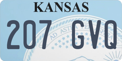KS license plate 207GVQ