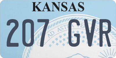 KS license plate 207GVR