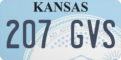 KS license plate 207GVS