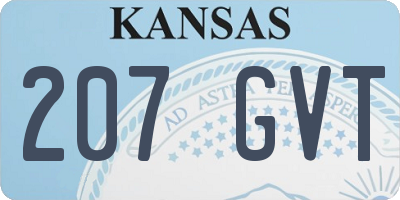 KS license plate 207GVT