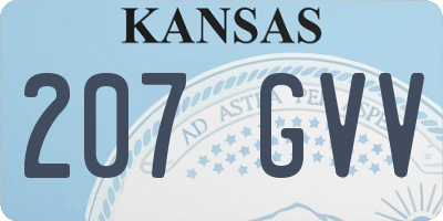 KS license plate 207GVV
