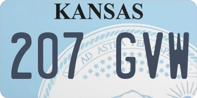 KS license plate 207GVW
