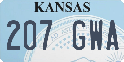 KS license plate 207GWA