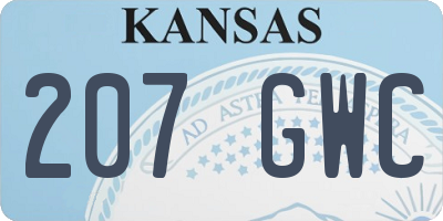 KS license plate 207GWC