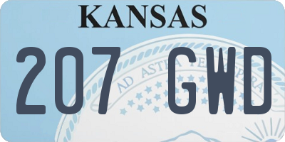 KS license plate 207GWD