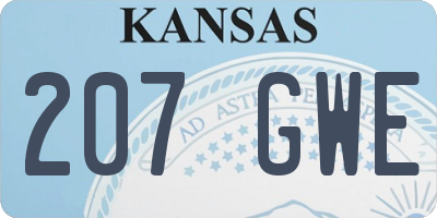 KS license plate 207GWE