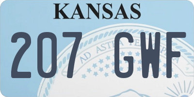 KS license plate 207GWF