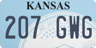 KS license plate 207GWG