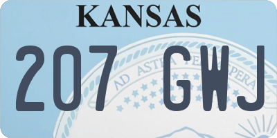 KS license plate 207GWJ