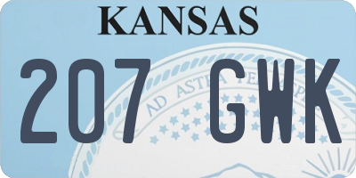 KS license plate 207GWK