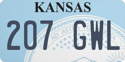 KS license plate 207GWL