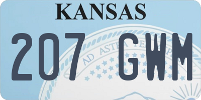KS license plate 207GWM