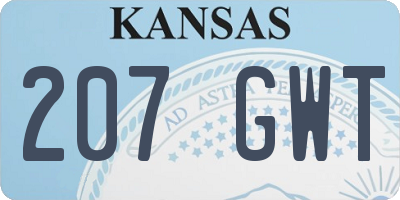 KS license plate 207GWT