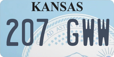 KS license plate 207GWW