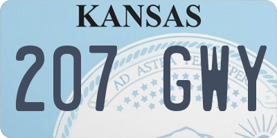KS license plate 207GWY