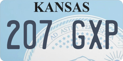 KS license plate 207GXP
