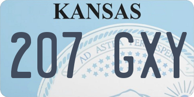 KS license plate 207GXY