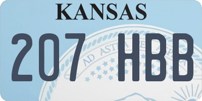 KS license plate 207HBB