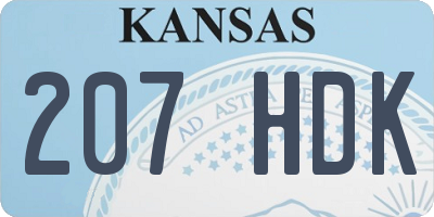 KS license plate 207HDK