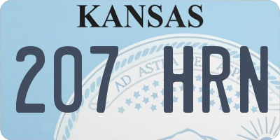 KS license plate 207HRN