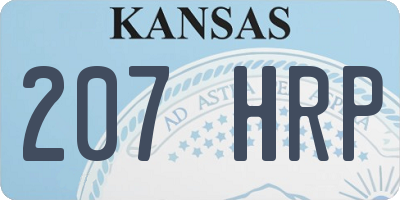 KS license plate 207HRP