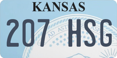 KS license plate 207HSG