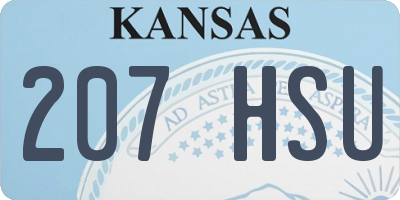 KS license plate 207HSU