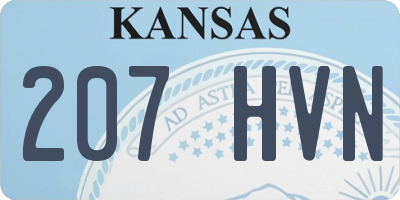 KS license plate 207HVN