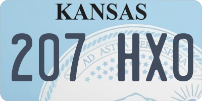 KS license plate 207HXO
