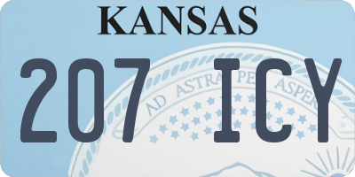 KS license plate 207ICY