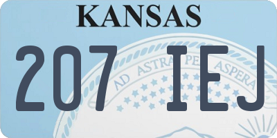 KS license plate 207IEJ