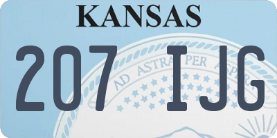 KS license plate 207IJG