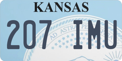 KS license plate 207IMU