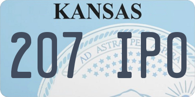 KS license plate 207IPO