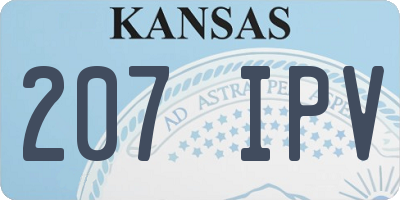 KS license plate 207IPV