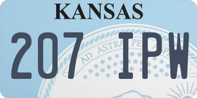 KS license plate 207IPW