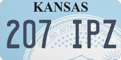 KS license plate 207IPZ