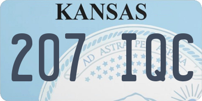 KS license plate 207IQC