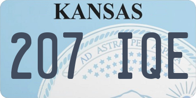 KS license plate 207IQE