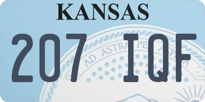 KS license plate 207IQF