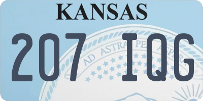 KS license plate 207IQG