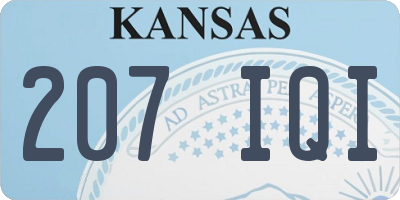 KS license plate 207IQI