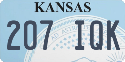 KS license plate 207IQK
