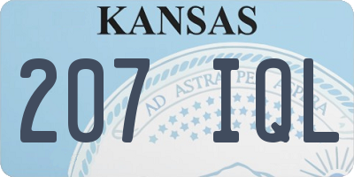 KS license plate 207IQL