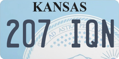 KS license plate 207IQN