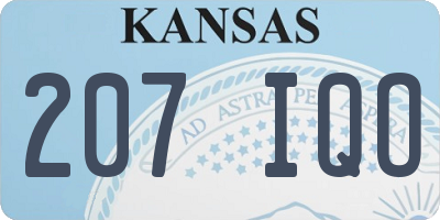 KS license plate 207IQO