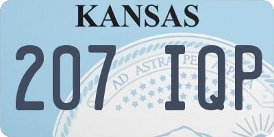 KS license plate 207IQP
