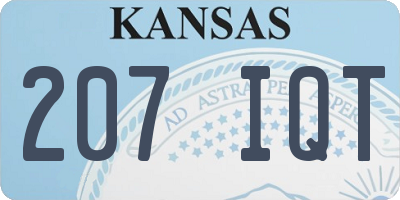 KS license plate 207IQT