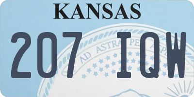 KS license plate 207IQW