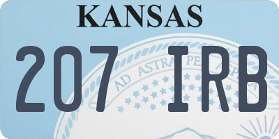 KS license plate 207IRB